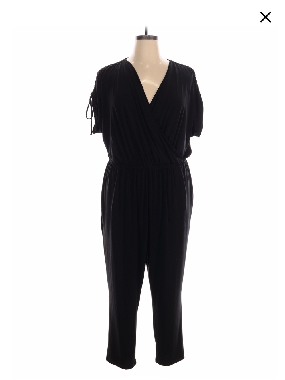 Plus size Dressy Black Jumpsuit Size 18/20 from Lane Bryant. Elastic waistband.